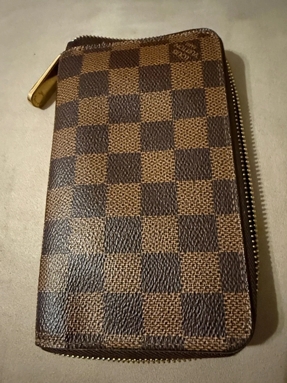 💯 Authentic Louis Vuitton Zippy Compact Wallet Damier Ebene